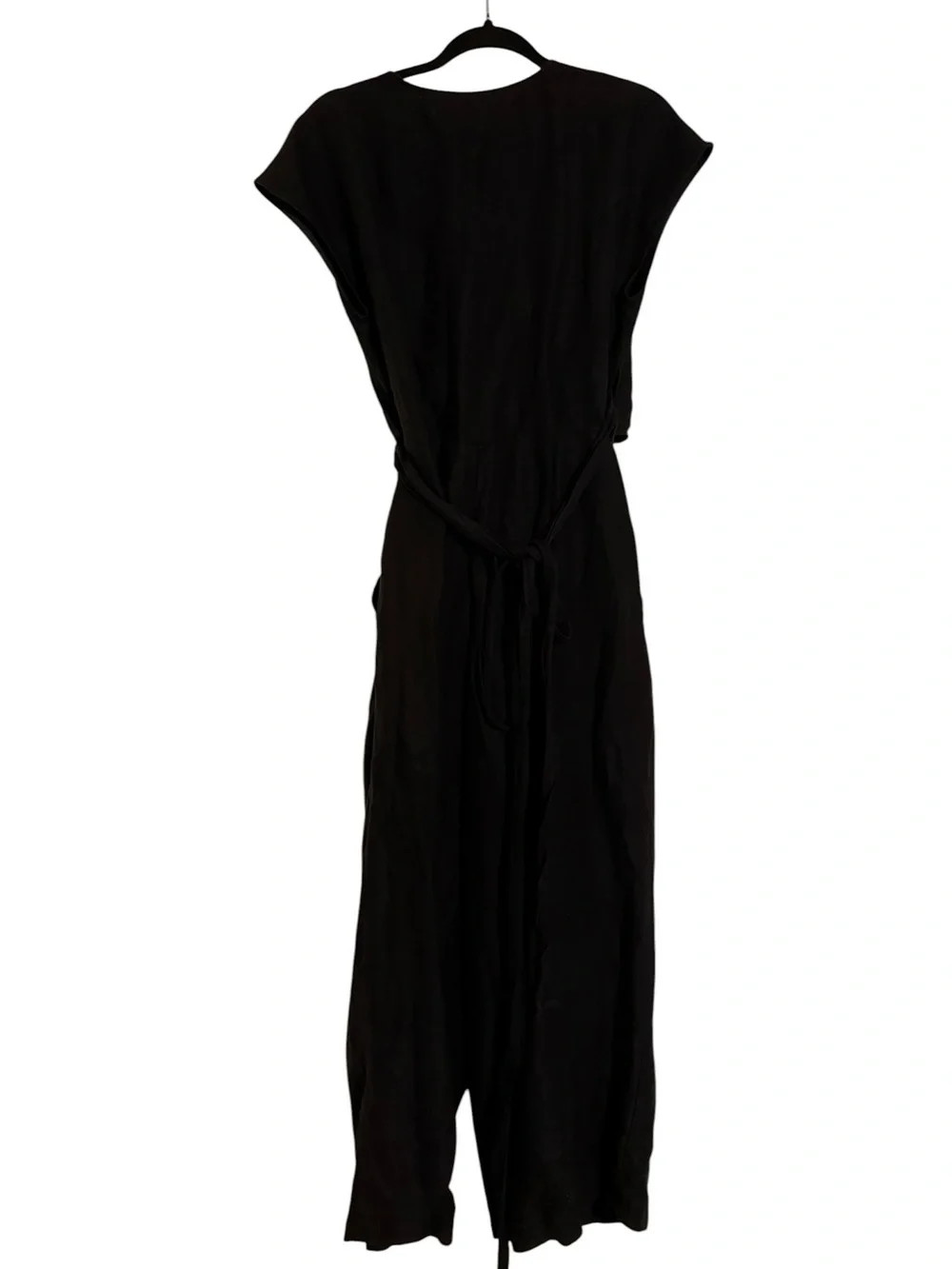 Wilfred Brax Jumpsuit Black Linen Blend Size 8 Aritzia